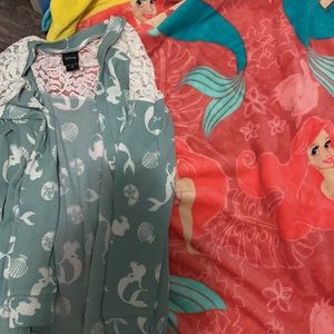 Little mermaid cardigan AND little mermaid blanket
